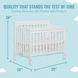 Aden 4-in-1 Convertible Mini Crib In White, Greenguard Gold Certified, Non-Toxic Finish