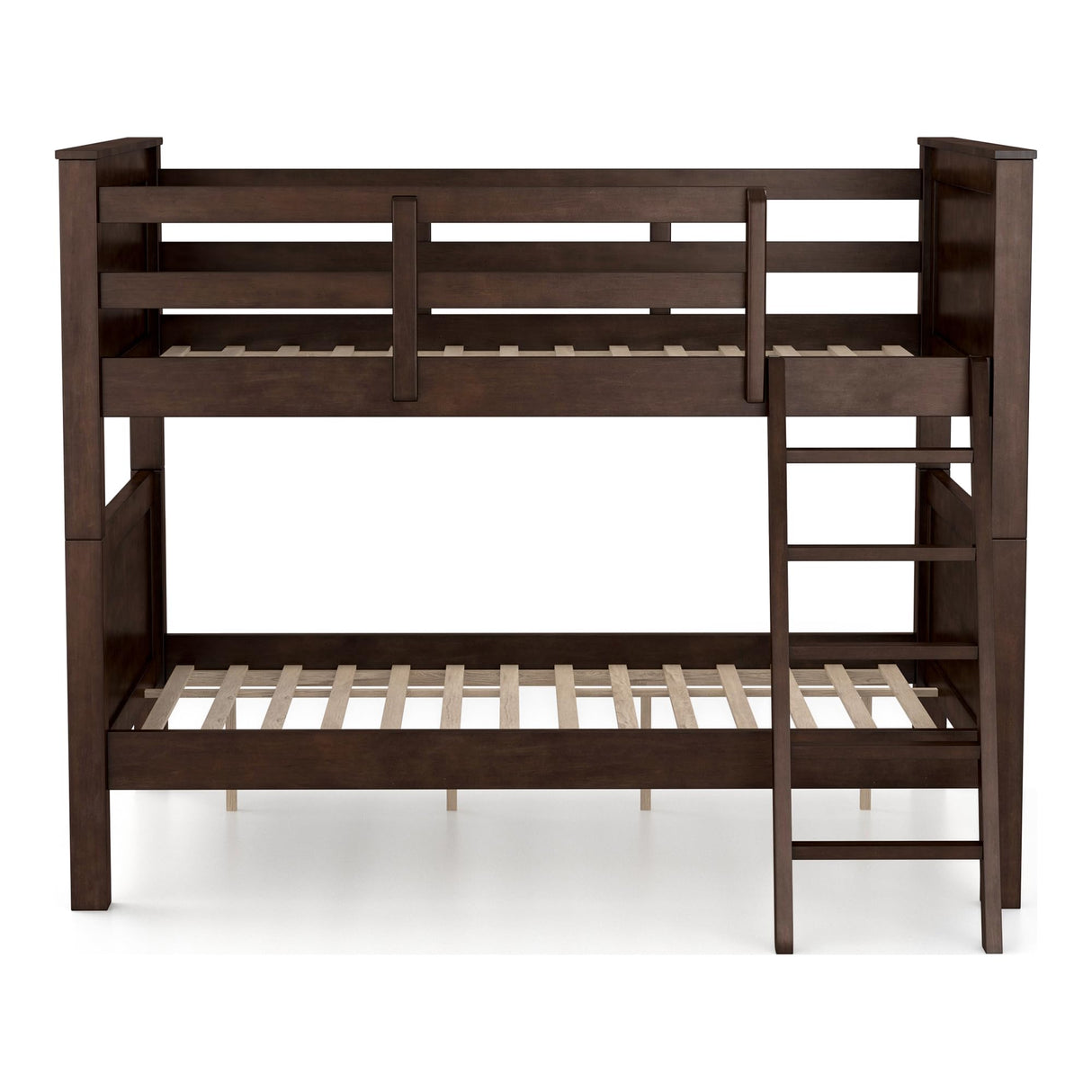 Demetrius Transitional Solid Wood Convertible Bunk Bed with Guard Rail and Ladder