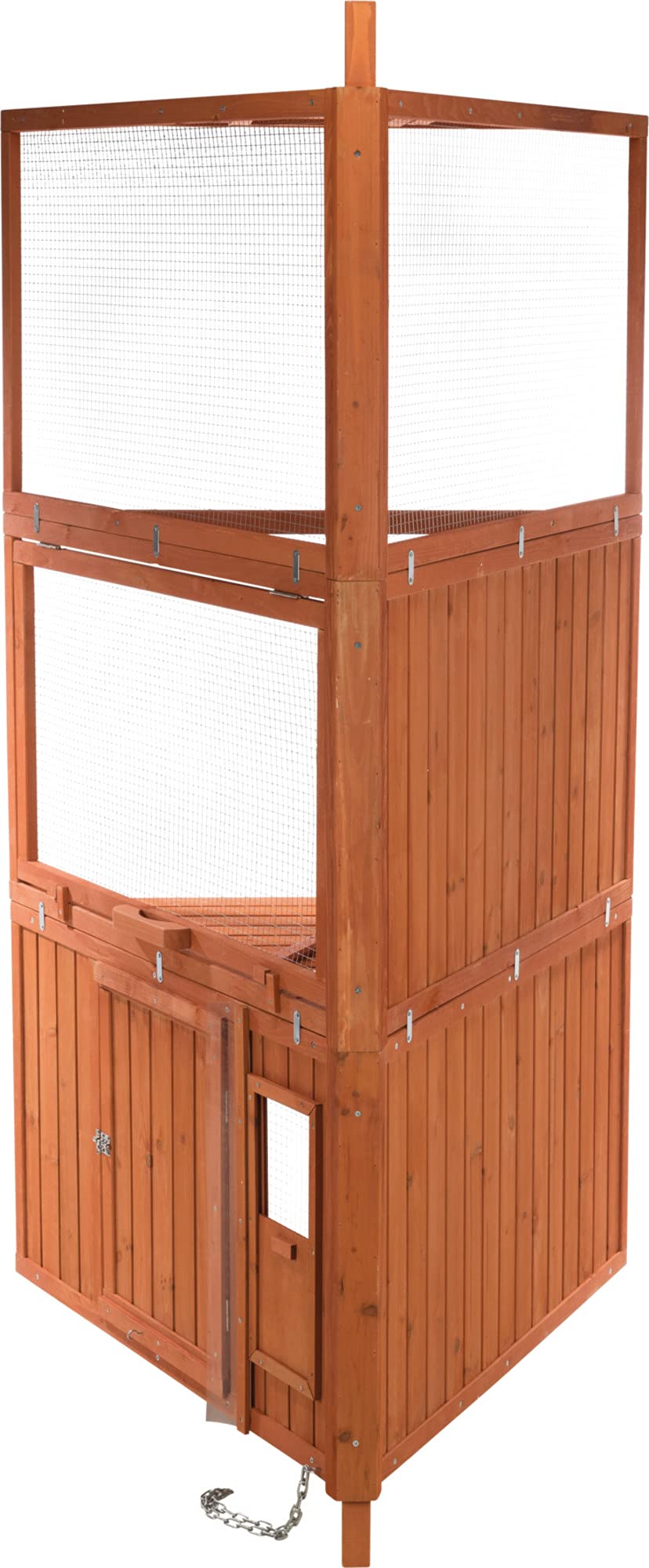 Mobile A-Frame Chicken Coop with Run, 2 Nesting Boxes, Roosting Poles, Wheels