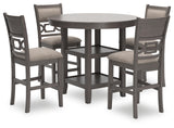 Wrenning Modern Diamond Patterned Counter Height Dining Table and 4 Upholstered Bar