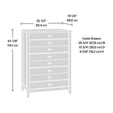 Cottage Road Dresser, L: 32.44" x W: 19.29" x H: 44.92", Mystic Oak Finish