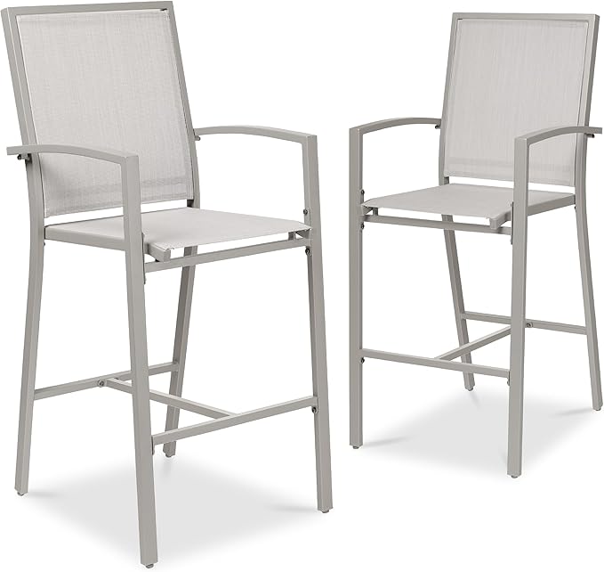 Outdoor Bar Stools Set of 2, Bar Height, Patio Furniture