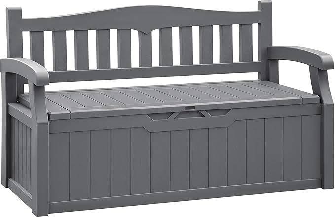 80 Gallon Storage Bench Outdoor Indoor, Durable All-Weather Seating with Hidden Storage