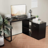 Large L-Shaped Computer Desk, 53" Home Office Desk with Storage File Cabinet