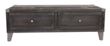 Todoe Industrial Rectangular Lift Top Coffee Table with 2 Storage Drawers,