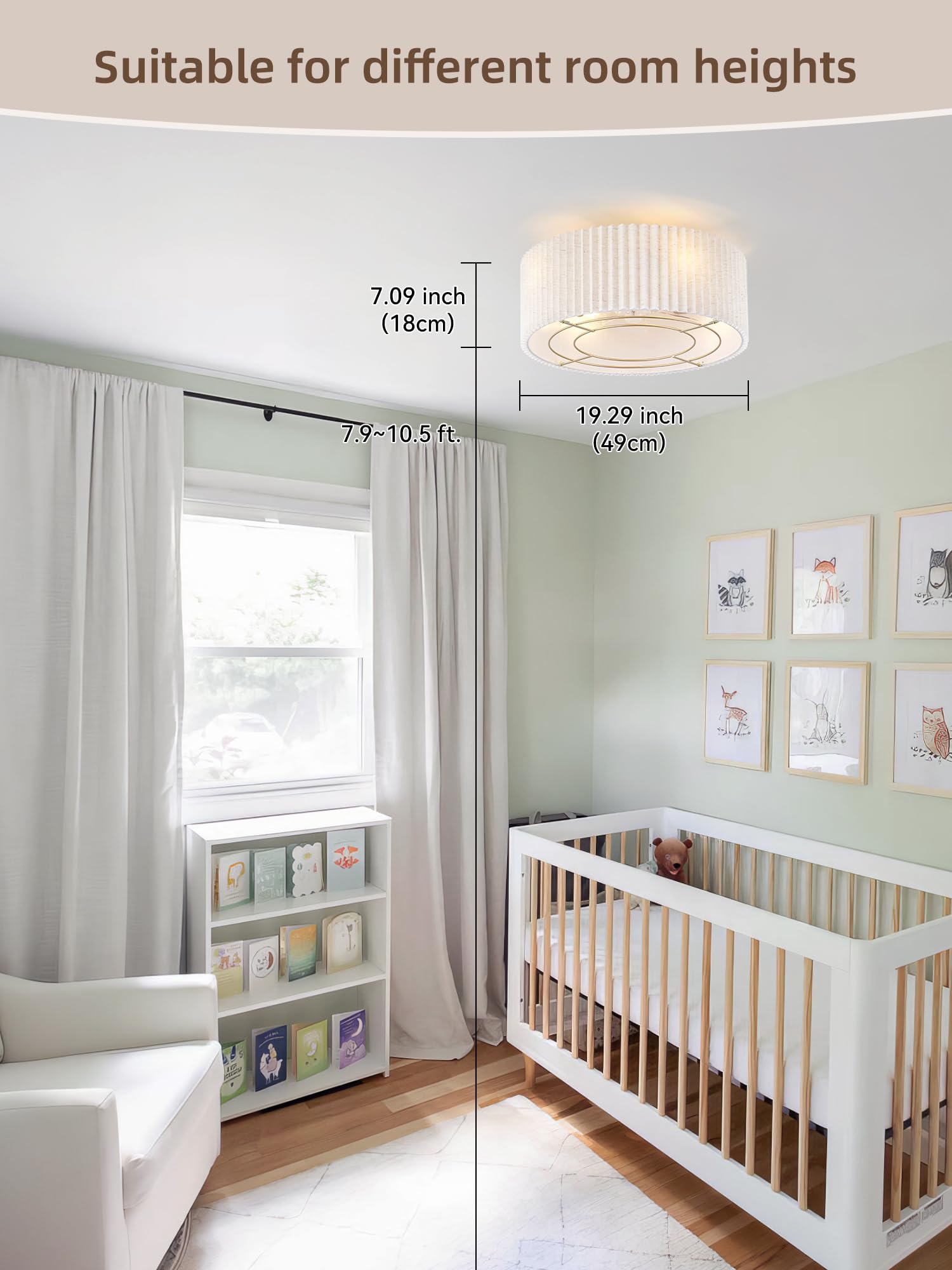 20" Low Profile Ceiling Fan with Light and Remote