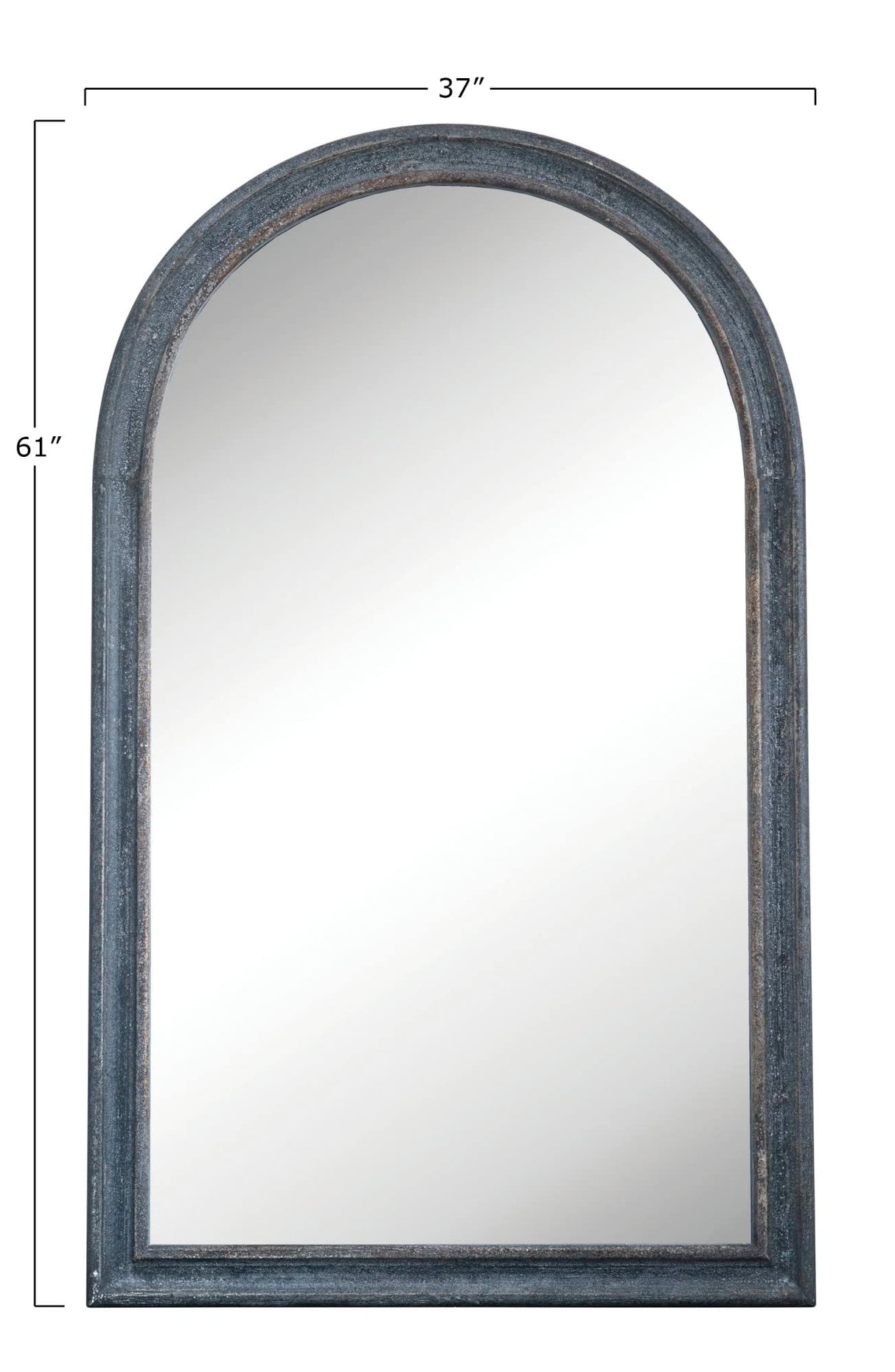 Co-Op Distressed Black Wood Framed Wall Mirror with Arched Top