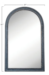 Co-Op Distressed Black Wood Framed Wall Mirror with Arched Top