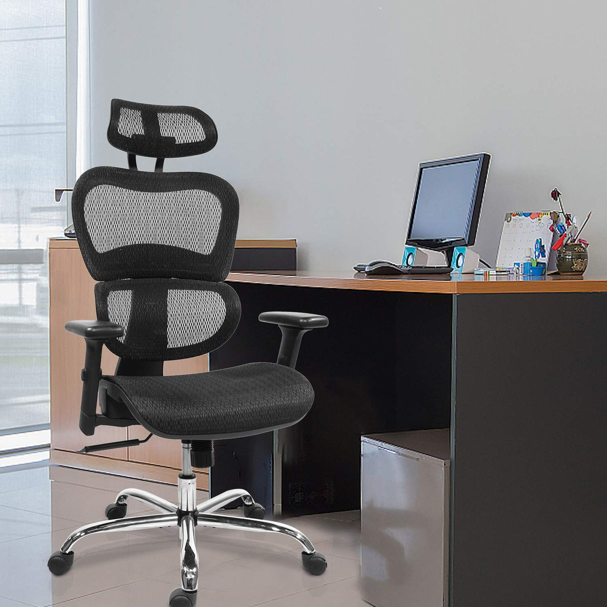 Office Chair, High Back Mesh Chair Computer Desk Chair with Lumbar Support and 3D