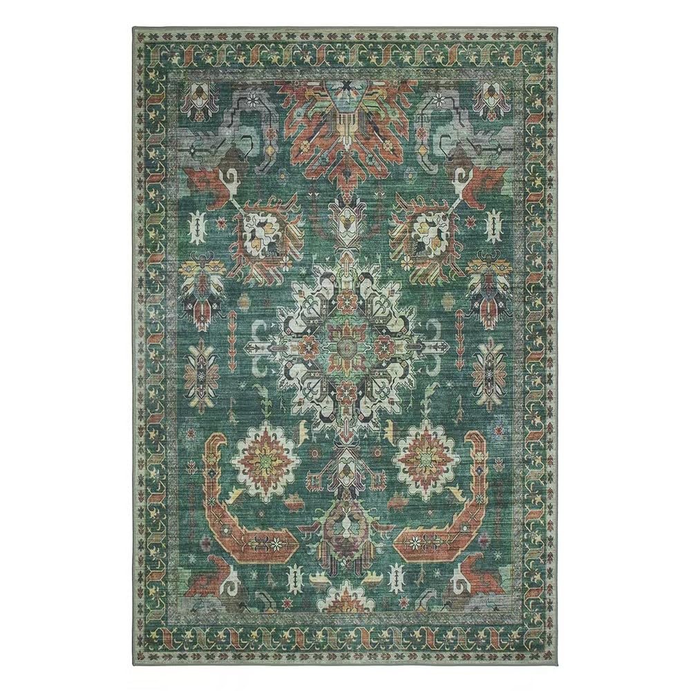 Area Rug for Living Room Machine Washable Rug for Bedroom Vintage Rug Non-Slip Backing Dinning