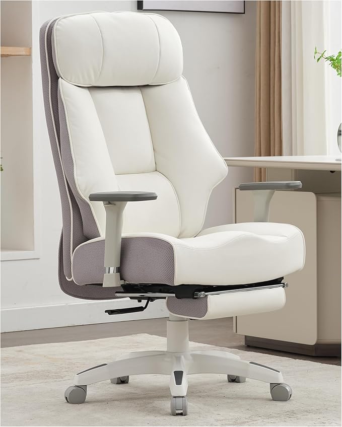 Big and Tall Office Chair 400lbs, Executive Office Chair with Foot Rest, High Back Office