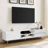 White LED TV Cabinet for Up to 65 Inch TVs Television Entertainment Center TV