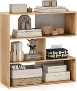 6 Cubes Bookcase, 2-Piece Separable Floor Standing Open Horizontal Bookshelf