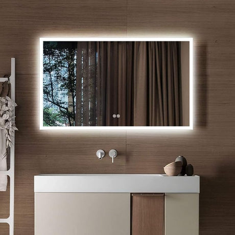 60 x 36 Inch LED Bathroom Mirror, Dimmable Lighted Bathroom Vanity Mirror with Touch