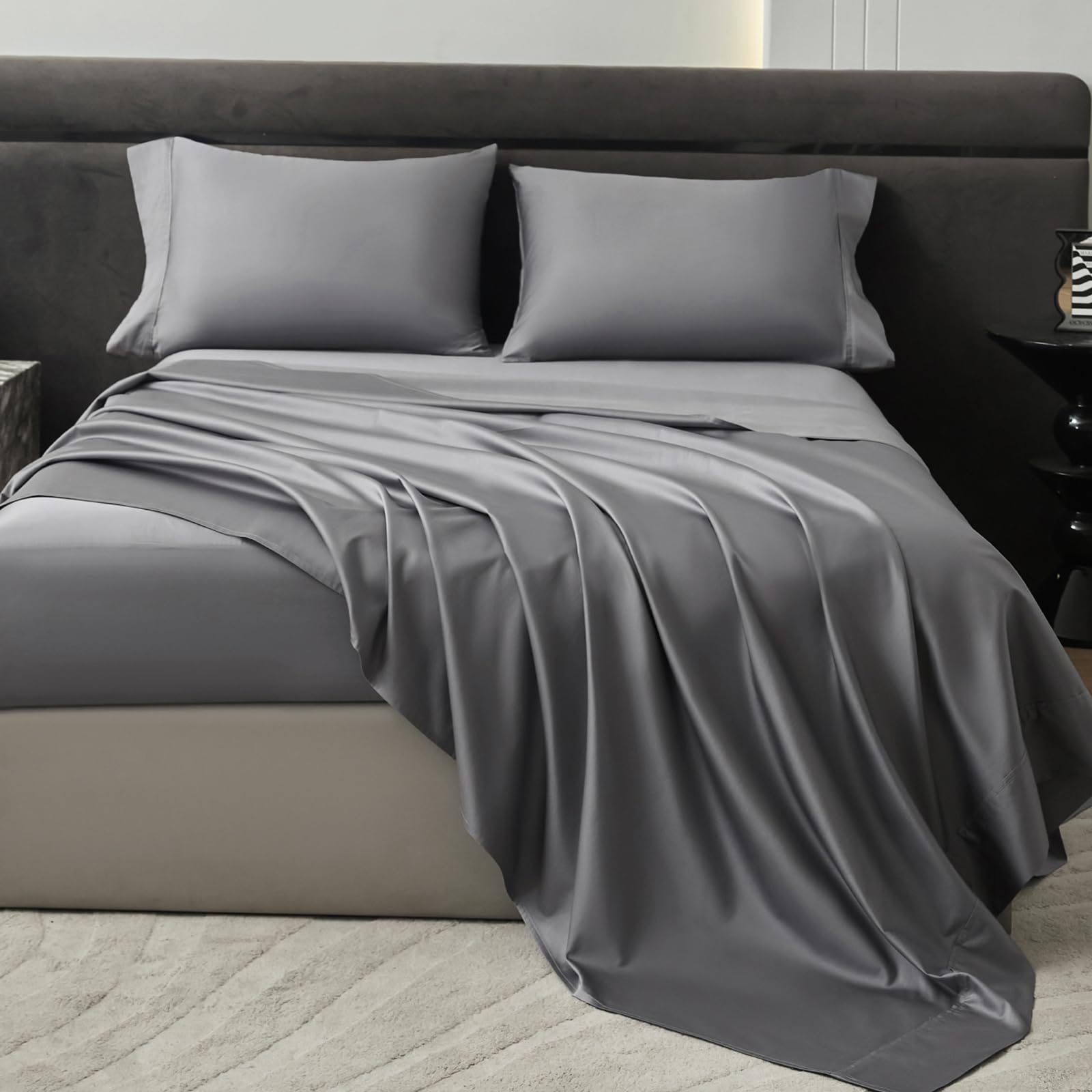 Sheet Set 800 Thread Count Long Staple Cotton Sateen Silky Soft Smooth Hotel Luxury 4