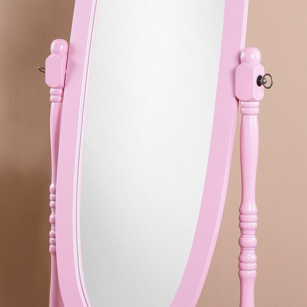 queen Anna Style Floor Cheval Mirror, Pink