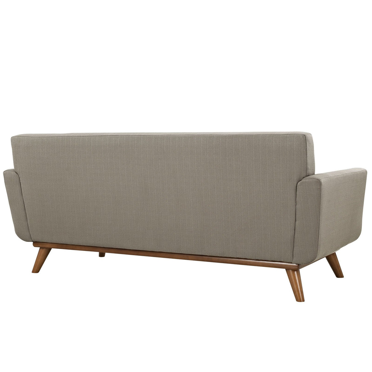 Modway Engage Mid-Century Modern Upholstered Fabric Loveseat in Granite