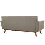 Modway Engage Mid-Century Modern Upholstered Fabric Loveseat in Granite