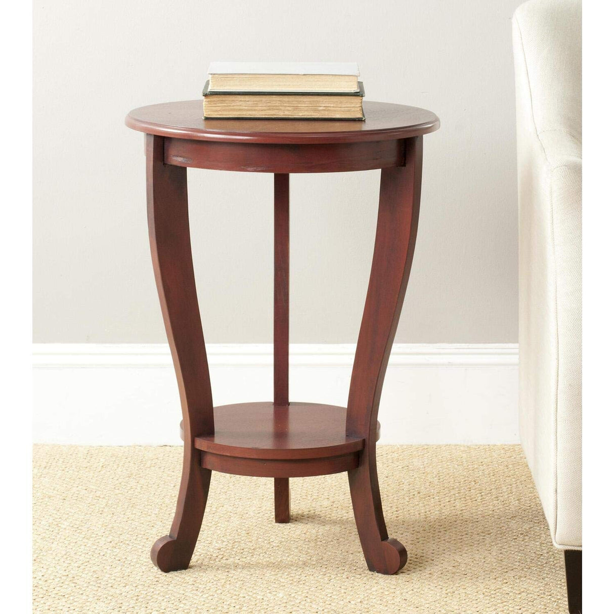 American Homes Collection Mary Vintage Grey Pedestal End Table