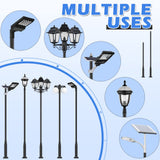 Street Light Pole 13Ft, Metal Solar Lamp Posts for Outdoor Light, Backyard Accessories