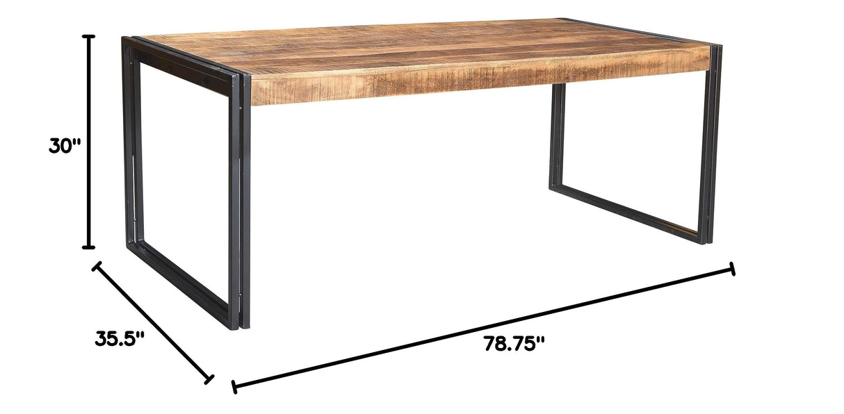 Timbergirl Hand-Crafted Reclaimed Wood and Metal Dining Table,