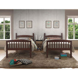 Twin Bunk Beds, Convertible Into Two Individual Solid Rubberwood Beds, Children Twin