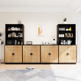 4-Piece Entertainment Center with Bookshelves for TVs up to 75"