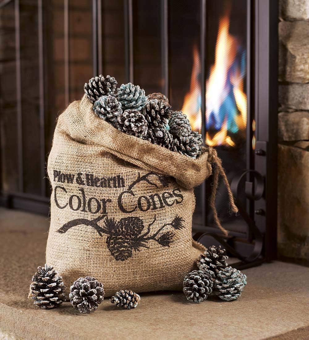 Fireplace and Firepit Color Cones, Festive Fun Rainbow Flame Changing Pine Cones