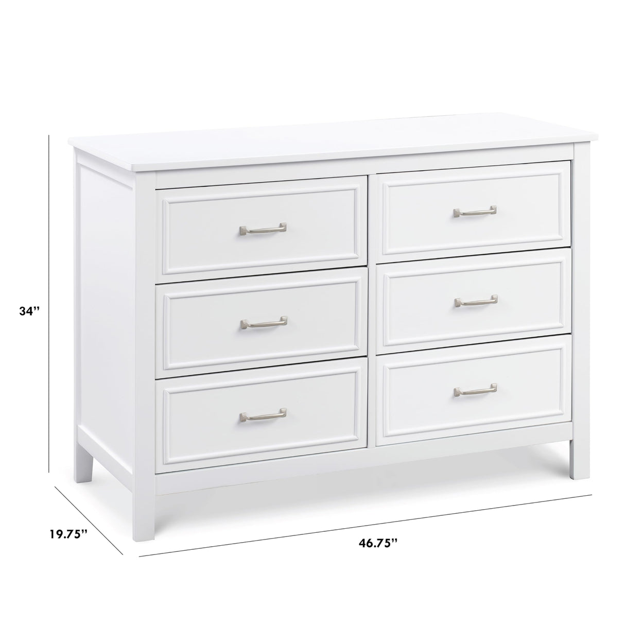 Charlie 6-Drawer Double Dresser in White