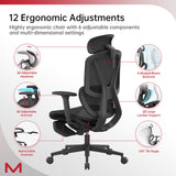 M2-MT Ergonomic Office Chair High Back Desk Chair with Large Elastic Adaptive Lumbar