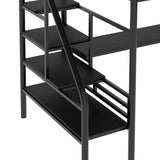 Frame for Boys Girls Kids Adults Toddler with Desk, No Box Spring Needed,Twin,Black