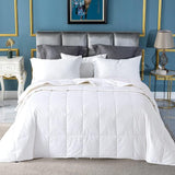 White Down Comforter/Blanket King Duvet Insert Lightweight Summer, Noiseless & Extra