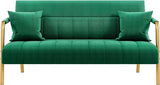 56.5" W Modern Loveseat 2 Seater Sofa Luxurious Velvet Fabric Couch