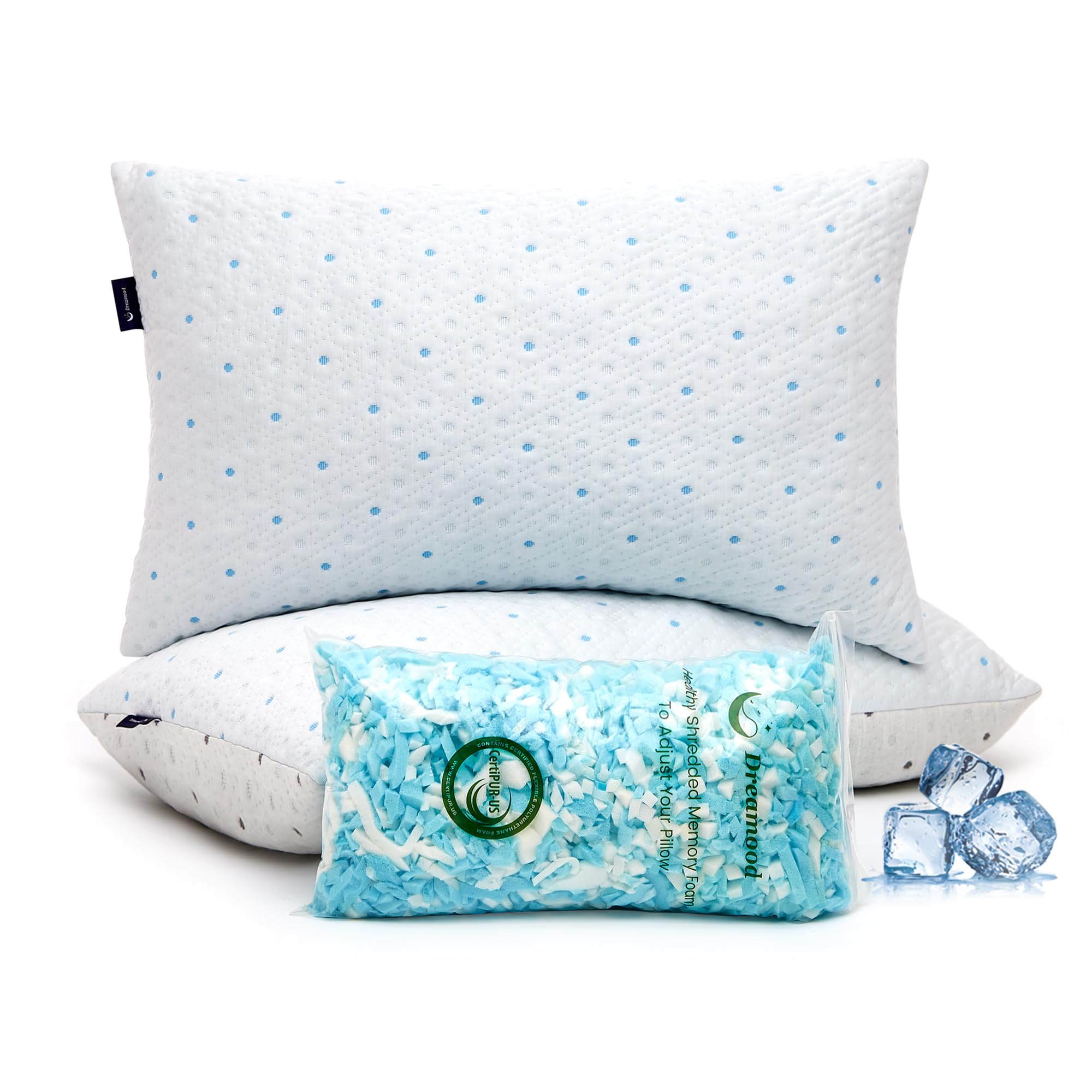 Loft & Firmness King Shredded Memory Foam Pillows