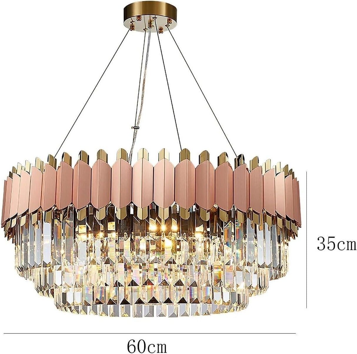 Modern Round Crystal Chandeliers, Flush Mount Pendant Lights Nordic Luxury Crystal