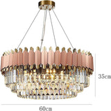 Modern Round Crystal Chandeliers, Flush Mount Pendant Lights Nordic Luxury Crystal