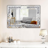 Crushed Diamond Rectangle Wall Mirror 24x36 Inch