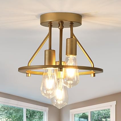 Industrial Semi Flush Mount Ceiling Light Fixture 3