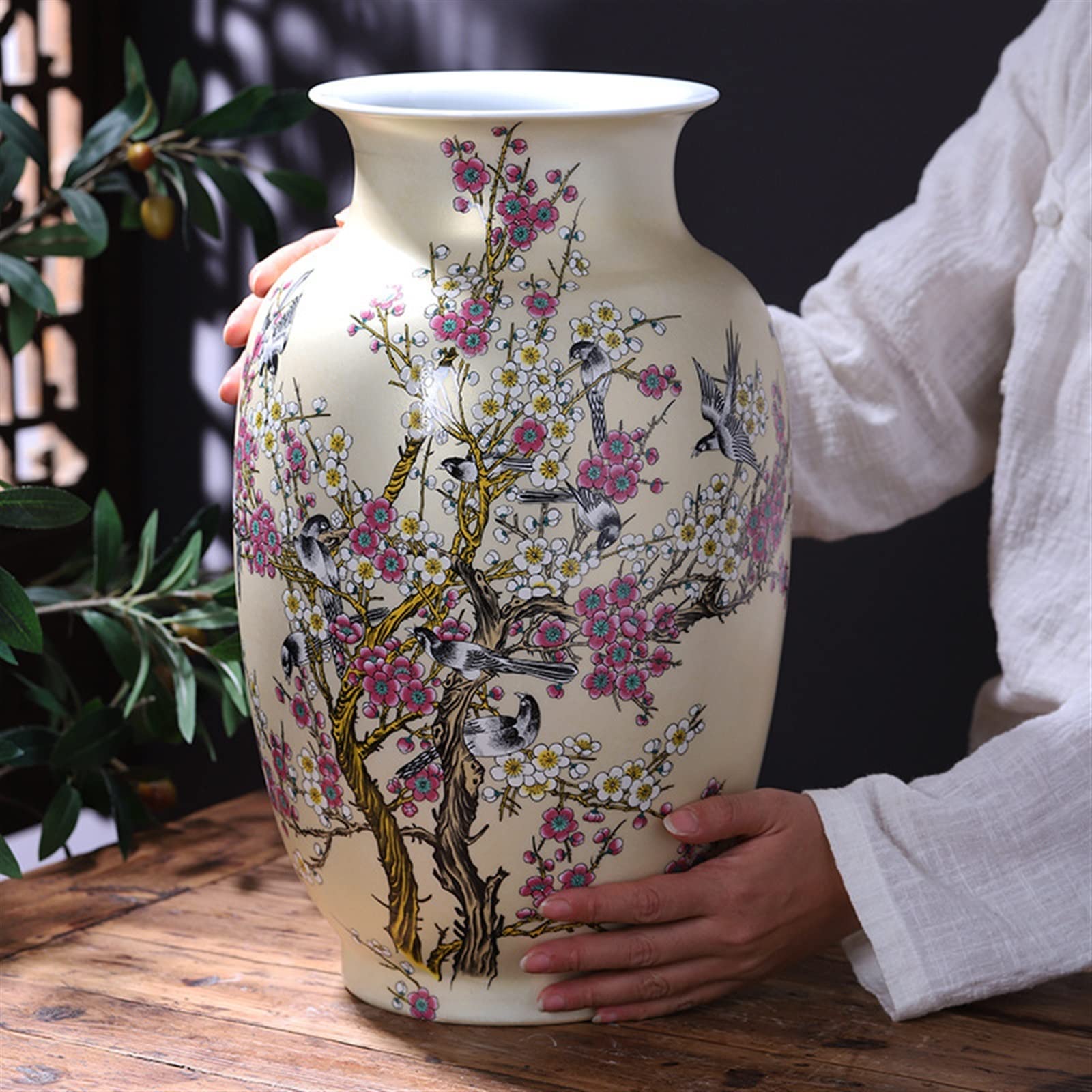 Vases for Flowers Large Ceramic Floor Vase Living Room Arrangement Flower x Gourd Bottle)