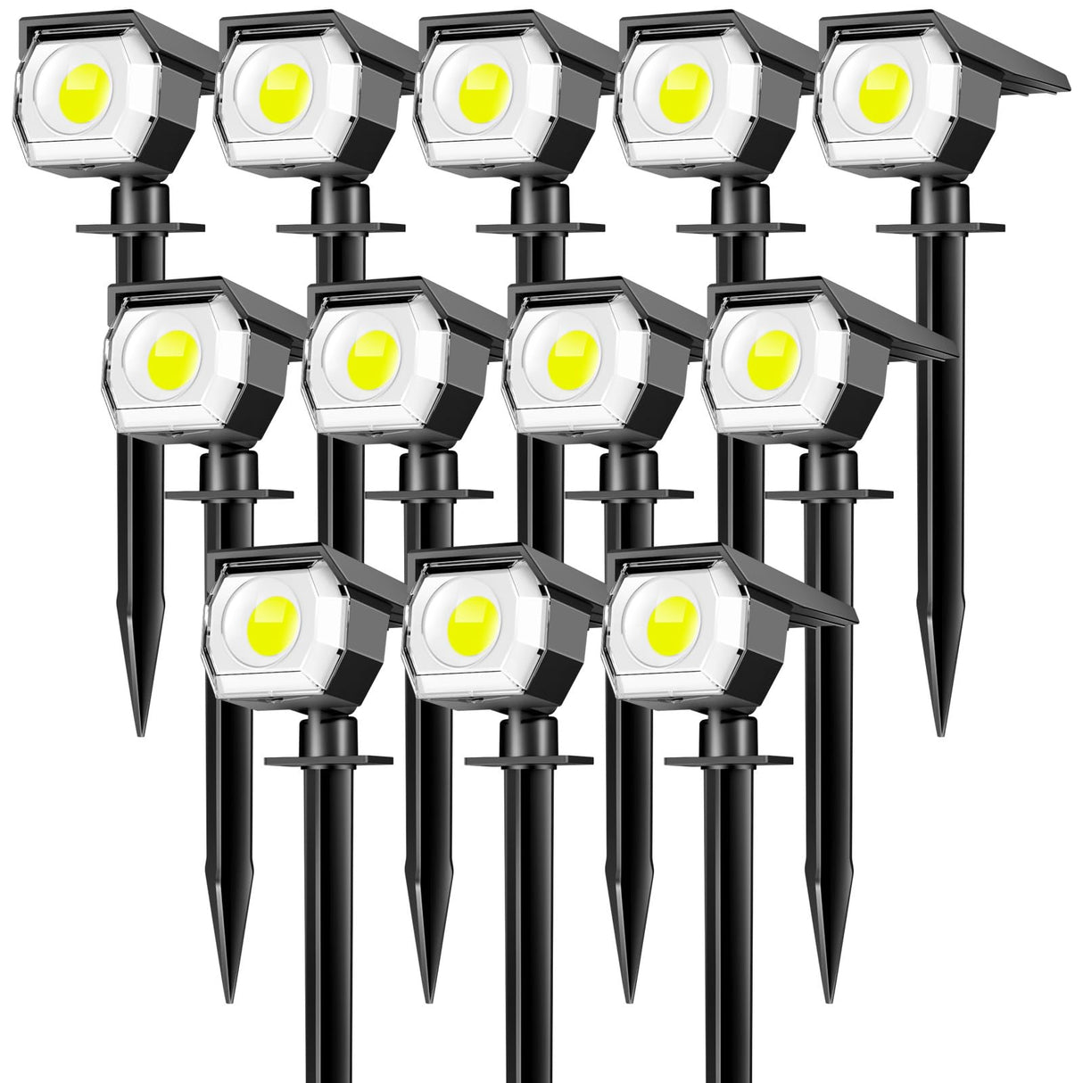 12 Pack Solar Lights Outdoor, Solar Spotlights Outdoor Waterproof 3 Modes