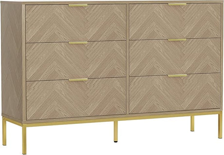 6-Drawer Double Dresser for Bedroom Large Nightstand