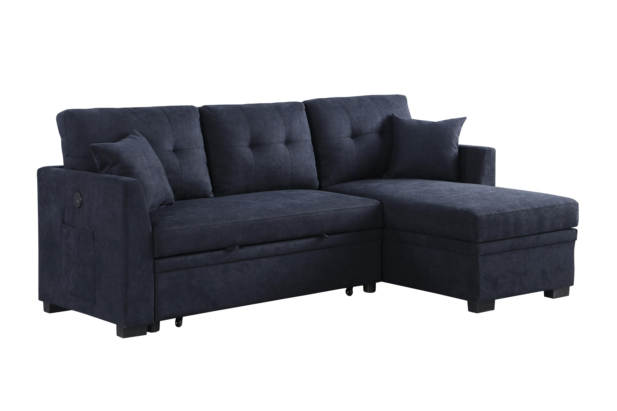 Reversible Sleeper Sectional Sofa Couch Convertible Sleeper Sofa&Couches Bed
