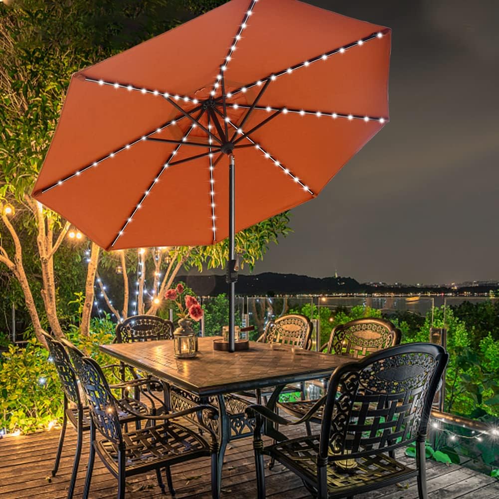 USA 10-Year-Non-Fading Solar 9ft Market Umbrella