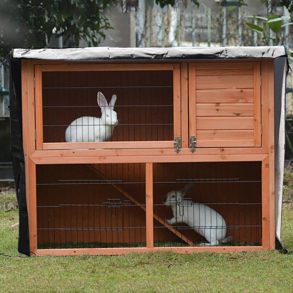 Heavy Duty Double 420D Decker Rabbit Hutch Cover Windproof Rectangular