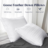 Goose Feathers and Down Pillows with Gusseted 2 Outer Protectors