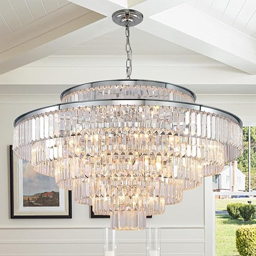 Large Crystal Chandeliers Gold Chandelier Luxury Pendant Ceiling Lights Fixture Hanging