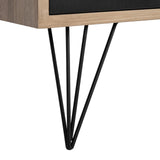 Home Collection Jeralyn Retro Mid-Century Light Oak and Black Wood