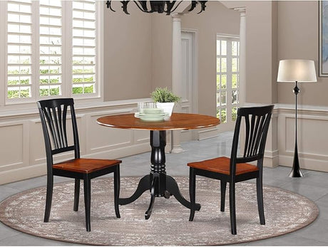 DLAV5-SBR-W 5 Piece Kitchen Table & Chairs Set Includes a Round Dining Room Table