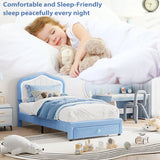 GAOMON Upholstered Twin-XL Size Bed Frame with Smart Led Headboard, Velvet Platform Bed Frame with Storage Drawer for Kids, Wooden Slats Support, No Box Spring Needed, Easy Assembly, Blue