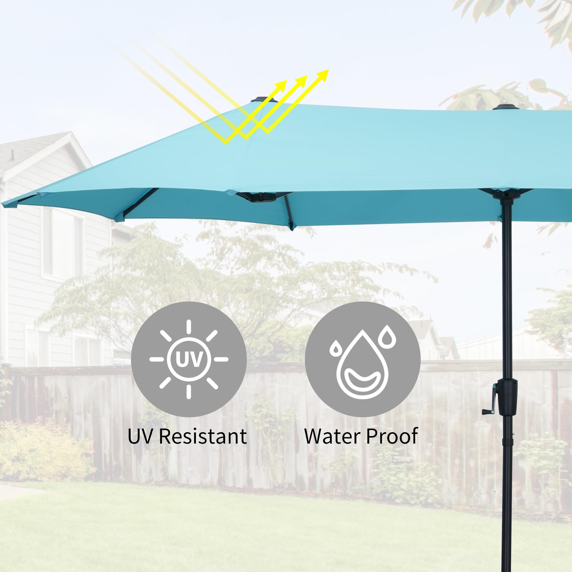 13Ft Patio Umbrella Outdoor Double-Sided Market Extra Large Table Umbrella